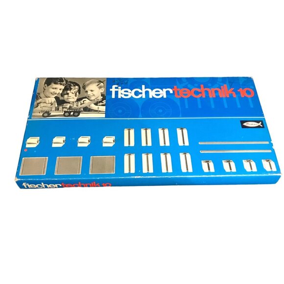 Vtg Fischertechnik 10 Building Set Nylon Garantite Gray Red Blocks Germany 60's - Picture 5 of 7